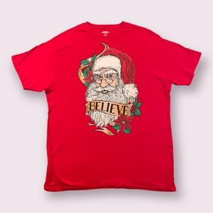 Holiday Time Christmas Red Santa Tshirt Mens Size XL New with Tags NWT
